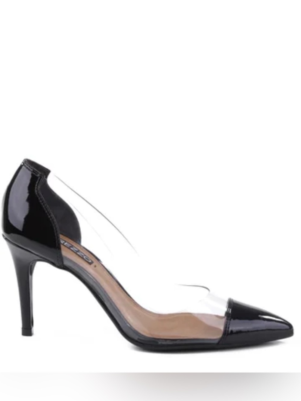 Black Patent Pointed-Toe Pump with Clear Panel - Women
